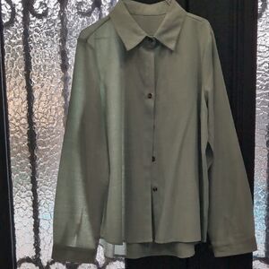 SHEIN Green Button Down Shirt